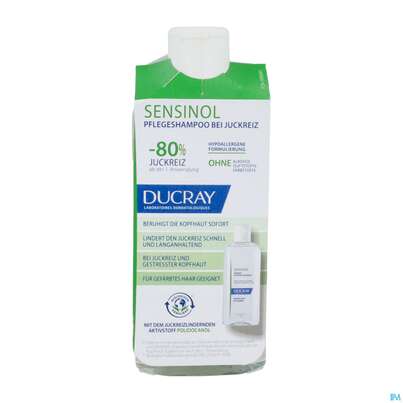 Sie sehen eine Packung Shampoon Ducray Sensinol Pflege Juckreiz Gereizter Kopfhaut 200ml, Produktbild: 01 Shampoon Ducray Sensinol Pflege Juckreiz Gereizter Kopfhaut 200ml, A-Nr.: 5901110 - 01