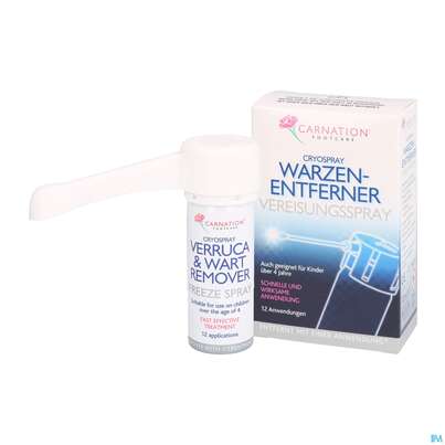 Sie sehen eine Packung Warzen Entferner Vereisungsspray Carnation 1st, Produktbild: 04 Warzen Entferner Vereisungsspray Carnation 1st, A-Nr.: 3818149 - 04