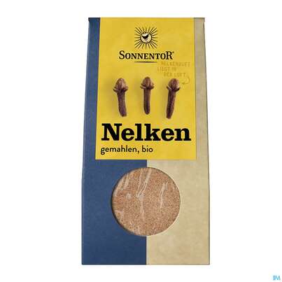 Sie sehen eine Packung Sonnentor© Nelken gemahlen, 35 Gramm, Produktbild: 01 Sonnentor© Nelken gemahlen, 35 Gramm, A-Nr.: 3701393 - 01