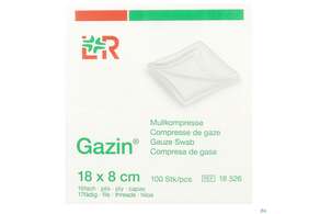 Mullkompressen Gazin Baumw.17faedig Unsteril 16fach 18x 8cm 100st, A-Nr.: 2384967 - 01