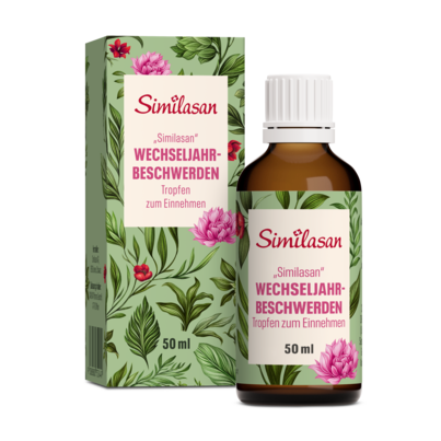 Sie sehen eine Packung Tropfen gegen Wechseljahrbeschwerden „Similasan“, 50 Milliliter, Produktbild: 01 Tropfen gegen Wechseljahrbeschwerden „Similasan“, 50 Milliliter, A-Nr.: 0752444 - 01