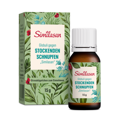 Sie sehen eine Packung Globuli gegen stockenden Schnupfen „Similasan“, 15 Gramm, Produktbild: 01 Globuli gegen stockenden Schnupfen „Similasan“, 15 Gramm, A-Nr.: 2420918 - 01