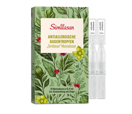 Sie sehen eine Packung Similasan Allergisch reagierende Augen, 10 Stück, Produktbild: 01 Similasan Allergisch reagierende Augen, 10 Stück, A-Nr.: 4218925 - 01