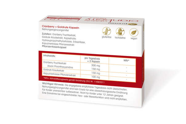 Sie sehen eine Packung Apremia Cranberry mit Vitamin C Kapseln, 60 Stück, Produktbild: 02 Apremia Cranberry mit Vitamin C Kapseln, 60 Stück, A-Nr.: 3936038 - 02