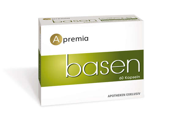 Sie sehen eine Packung Apremia Basen Kapseln, 60 Stück, Produktbild: 01 Apremia Basen Kapseln, 60 Stück, A-Nr.: 3936050 - 01