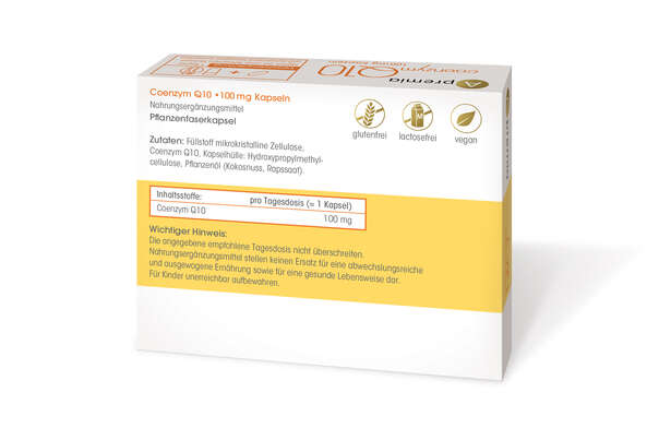 Sie sehen eine Packung Apremia Coenzym Q10 60mg Kapseln, 30 Stück, Produktbild: 02 Apremia Coenzym Q10 60mg Kapseln, 30 Stück, A-Nr.: 3936021 - 02