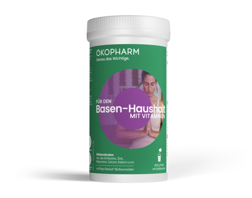 Sie sehen eine Packung Ökopharm44® Basen Vitamin Wirkkomplex Pulver 400 G, 400 Gramm, Produktbild: 01 Ökopharm44® Basen Vitamin Wirkkomplex Pulver 400 G, 400 Gramm, A-Nr.: 2690635 - 01