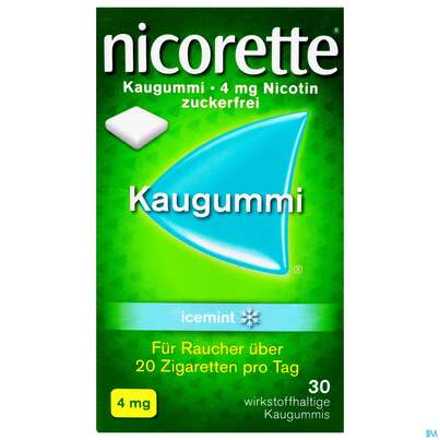 nicorette® Kaugummi icemint 4mg, 30 Stück, A-Nr.: 3904245 - 01