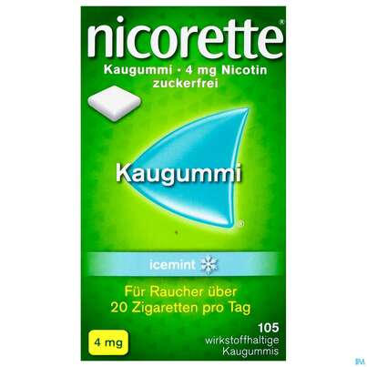 nicorette® Kaugummi icemint 4mg, 105 Stück, A-Nr.: 3904251 - 01