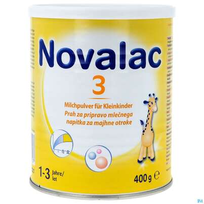 Sie sehen eine Packung Novalac 3 Universelle Milchnahrung, 400 Gramm, Produktbild: 01 Novalac 3 Universelle Milchnahrung, 400 Gramm, A-Nr.: 3880616 - 01