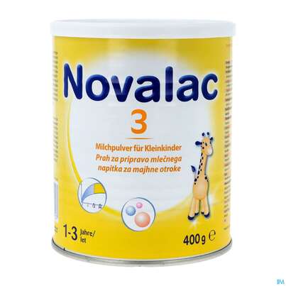 Sie sehen eine Packung Novalac 3 Universelle Milchnahrung, 400 Gramm, Produktbild: 02 Novalac 3 Universelle Milchnahrung, 400 Gramm, A-Nr.: 3880616 - 02