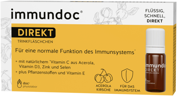 Sie sehen eine Packung immundoc® DIREKT Trinkfläschchen, 6 Stück, Produktbild: 01 immundoc® DIREKT Trinkfläschchen, 6 Stück, A-Nr.: 3896020 - 01