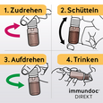 Sie sehen eine Packung immundoc® DIREKT Trinkfläschchen, 6 Stück, Produktbild: 06 immundoc® DIREKT Trinkfläschchen, 6 Stück, A-Nr.: 3896020 - 06