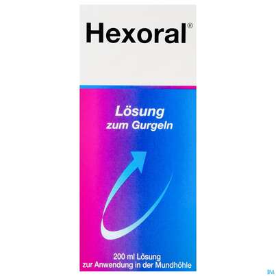 Sie sehen eine Packung Hexoral® Lösung, 200 Milliliter, Produktbild: 01 Hexoral® Lösung, 200 Milliliter, A-Nr.: 4459540 - 01