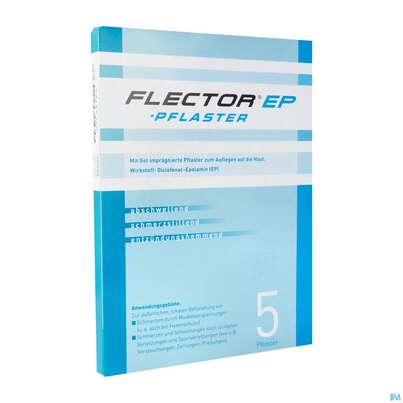 Sie sehen eine Packung FLECTOR® EP Pflaster, 5 Stück, Produktbild: 02 FLECTOR® EP Pflaster, 5 Stück, A-Nr.: 1770473 - 02