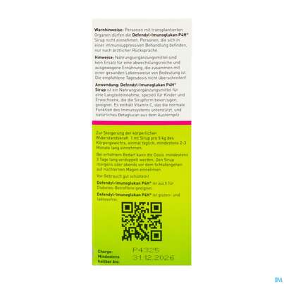 Defendyl-Imunogulkan P4H® Sirup, 120 Milliliter, A-Nr.: 4023593 - 06