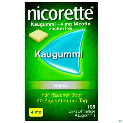 Nicorette Kaugummi 4mg ohne Geschmack, 105 Stück, A-Nr.: 0694178 - 01