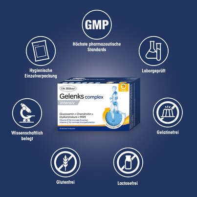 Sie sehen eine Packung Dr. Böhm Gelenks complex intensiv, 30 Stück, Produktbild: 04 Dr. Böhm Gelenks complex intensiv, 30 Stück, A-Nr.: 5298010 - 04
