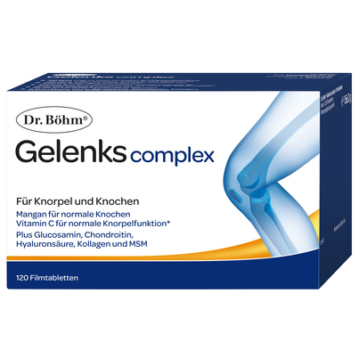 Sie sehen eine Packung Dr. Böhm Gelenks complex, 120 Stück, Produktbild: 01 Dr. Böhm Gelenks complex, 120 Stück, A-Nr.: 4846053 - 01