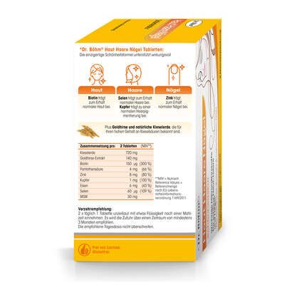 Sie sehen eine Packung Dr. Böhm Haut Haare Nägel Schönheitskur, 180 Stück, Produktbild: 06 Dr. Böhm Haut Haare Nägel Schönheitskur, 180 Stück, A-Nr.: 5052154 - 06
