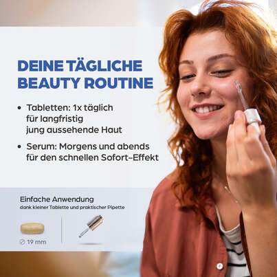 Sie sehen eine Packung Dr. Böhm Hyaluron complex Tabletten + Hyaluron Serum, 1 PK, Produktbild: 05 Dr. Böhm Hyaluron complex Tabletten + Hyaluron Serum, 1 PK, A-Nr.: 4835552 - 05