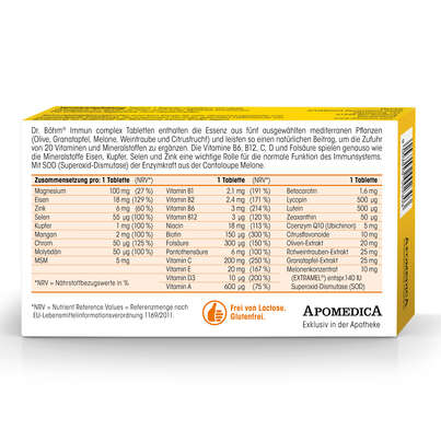 Sie sehen eine Packung Dr. Böhm Immun complex, 30 Stück, Produktbild: 06 Dr. Böhm Immun complex, 30 Stück, A-Nr.: 3847607 - 06