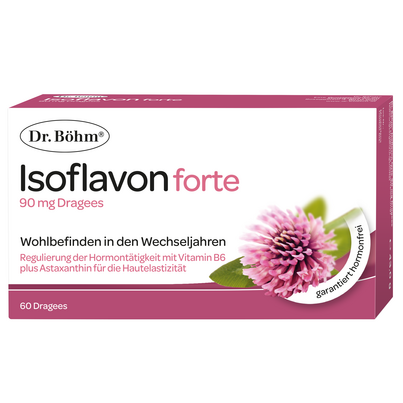 Sie sehen eine Packung Dr. Böhm Isoflavon forte, 60 Stück, Produktbild: 01 Dr. Böhm Isoflavon forte, 60 Stück, A-Nr.: 3046824 - 01