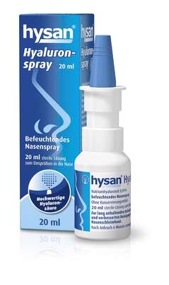 Sie sehen eine Packung hysan® Salinspray, Produktbild: 01 hysan® Salinspray, A-Nr.: 5671414 - 01