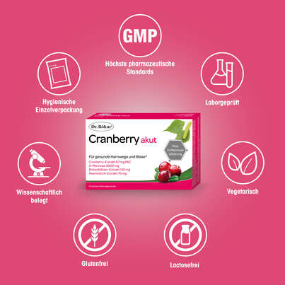 Sie sehen eine Packung Dr. Böhm Cranberry akut, 10 Stück, Produktbild: 04 Dr. Böhm Cranberry akut, 10 Stück, A-Nr.: 4830187 - 04