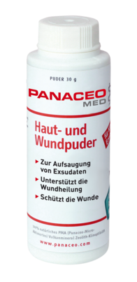 Sie sehen eine Packung PANACEO CARE Zeolith-Wundpuder, 30 Gramm, Produktbild: 02 PANACEO CARE Zeolith-Wundpuder, 30 Gramm, A-Nr.: 3144863 - 02