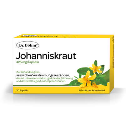 Sie sehen eine Packung Dr. Böhm Johanniskraut, 30 Stück, Produktbild: 01 Dr. Böhm Johanniskraut, 30 Stück, A-Nr.: 2426832 - 01