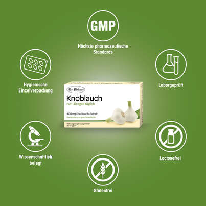 Sie sehen eine Packung Dr. Böhm Knoblauch nur 1 Dragee täglich, 30 Stück, Produktbild: 04 Dr. Böhm Knoblauch nur 1 Dragee täglich, 30 Stück, A-Nr.: 1520316 - 04