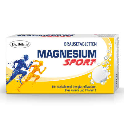 Sie sehen eine Packung Dr. Böhm Magnesium Sport Brausetabletten, 40 Stück, Produktbild: 01 Dr. Böhm Magnesium Sport Brausetabletten, 40 Stück, A-Nr.: 2745709 - 01