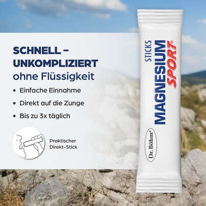 Sie sehen eine Packung Dr. Böhm Magnesium Sport Sticks, 20 Stück, Produktbild: 05 Dr. Böhm Magnesium Sport Sticks, 20 Stück, A-Nr.: 3979504 - 05