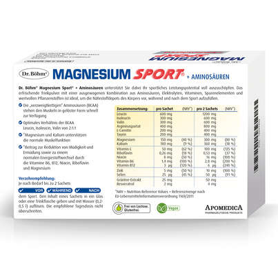 Dr. Böhm Magnesium Sport + Aminosäuren, 14 Stück, A-Nr.: 4774106 - 06