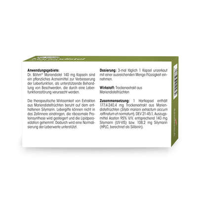 Sie sehen eine Packung Dr. Böhm Mariendistel, 30 Stück, Produktbild: 06 Dr. Böhm Mariendistel, 30 Stück, A-Nr.: 3910464 - 06