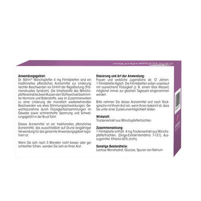 Sie sehen eine Packung Dr. Böhm Mönchspfeffer, 60 Stück, Produktbild: 06 Dr. Böhm Mönchspfeffer, 60 Stück, A-Nr.: 3524376 - 06
