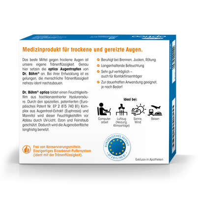 Sie sehen eine Packung Dr. Böhm Optico, 20 Stück, Produktbild: 06 Dr. Böhm Optico, 20 Stück, A-Nr.: 4609726 - 06