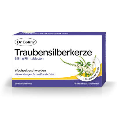 Sie sehen eine Packung Dr. Böhm Traubensilberkerze, 60 Stück, Produktbild: 01 Dr. Böhm Traubensilberkerze, 60 Stück, A-Nr.: 3524353 - 01