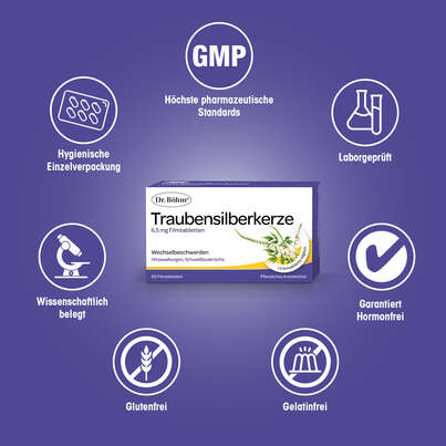 Sie sehen eine Packung Dr. Böhm Traubensilberkerze, 60 Stück, Produktbild: 04 Dr. Böhm Traubensilberkerze, 60 Stück, A-Nr.: 3524353 - 04