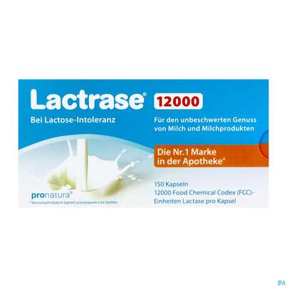 Sie sehen eine Packung LACTRASE KPS 12.000 FCC, 150 Stück, Produktbild: 02 LACTRASE KPS 12.000 FCC, 150 Stück, A-Nr.: 4183440 - 02
