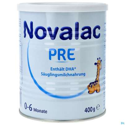 Sie sehen eine Packung Novalac PRE, 400 Gramm, Produktbild: 01 Novalac PRE, 400 Gramm, A-Nr.: 4162283 - 01