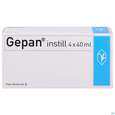 Sie sehen eine Packung Gepan Instill 2mg/ml Fertigspritze Lösung Sterile Natrium Chondroitinsulfat 0,2%4x40m 160ml, Produktbild: 01 Gepan Instill 2mg/ml Fertigspritze Lösung Sterile Natrium Chondroitinsulfat 0,2%4x40m 160ml, A-Nr.: 3795879 - 01