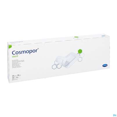 Sie sehen eine Packung Wundverband Cosmopor Steril Selbstklebend 35x 10cm 25st, Produktbild: 03 Wundverband Cosmopor Steril Selbstklebend 35x 10cm 25st, A-Nr.: 1526135 - 03