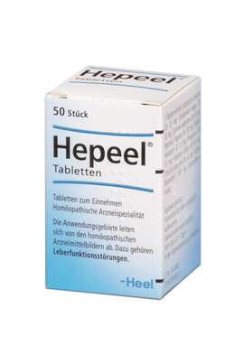 Sie sehen eine Packung HEPEEL TBL, 50 Stück, Produktbild: 01 HEPEEL TBL, 50 Stück, A-Nr.: 0494775 - 01