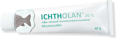 Sie sehen eine Packung Ichtholan Salbe 20%, 40 Gramm, Produktbild: 01 Ichtholan Salbe 20%, 40 Gramm, A-Nr.: 1294334 - 01