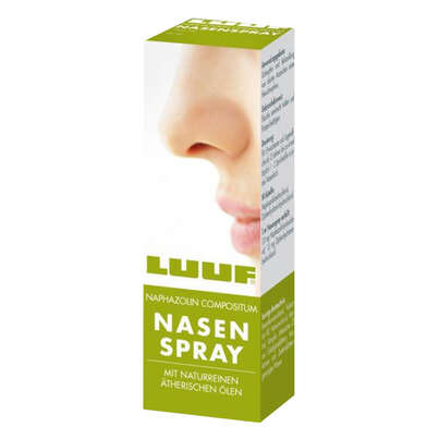 Sie sehen eine Packung LUUF NAPHAZOLIN CP NA-SPRAY, 15 Milliliter, Produktbild: 01 LUUF NAPHAZOLIN CP NA-SPRAY, 15 Milliliter, A-Nr.: 1327045 - 01