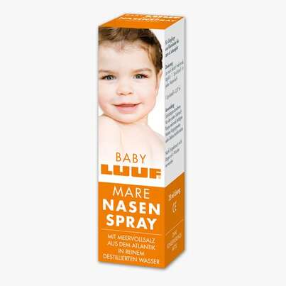 Sie sehen eine Packung LUUF MARE BABY NA-SPRAY, 20 Milliliter, Produktbild: 01 LUUF MARE BABY NA-SPRAY, 20 Milliliter, A-Nr.: 2375885 - 01
