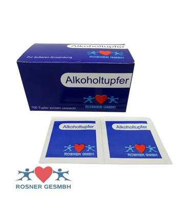 Rosner Alkoholtupfer, 100 Stück, A-Nr.: 2624207 - 01