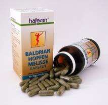 Sie sehen eine Packung Hafesan Baldrian Hopfen Melissen Kapseln 60 Stück, 60 Stück, Produktbild: 01 Hafesan Baldrian Hopfen Melissen Kapseln 60 Stück, 60 Stück, A-Nr.: 2647817 - 01